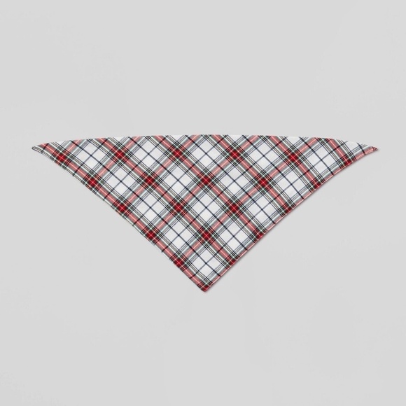 Set of 2 Target Plaid Christmas Brushed Wool Like Dog Fleece Bandana Wondershop - Picture 2 of 3